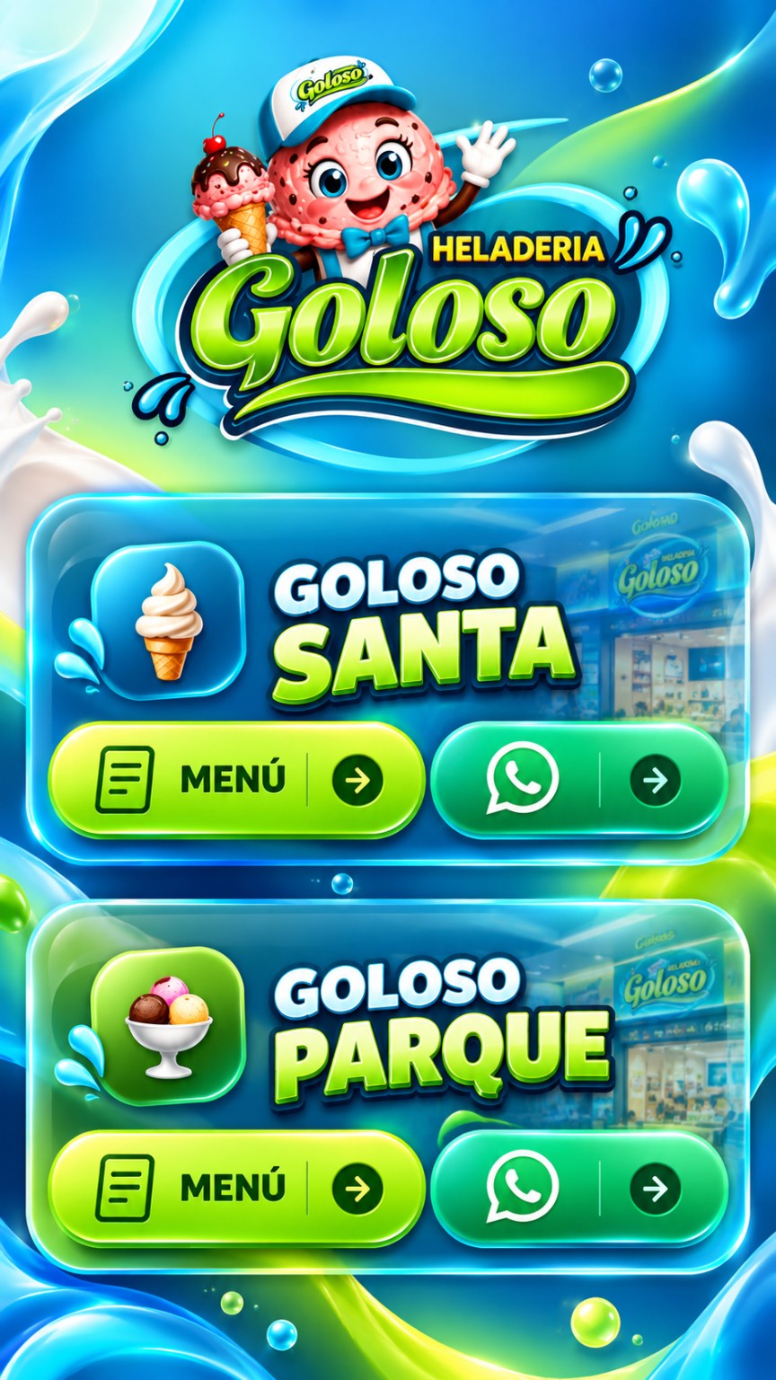 Heladería Goloso: sedes Santa y Parque